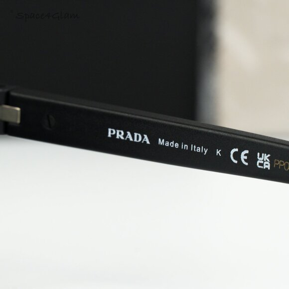 Prada Linea Rossa Women Sunglasses Black Grey Red Rectangle PS05YS 1BO10A NEW - Picture 5 of 7